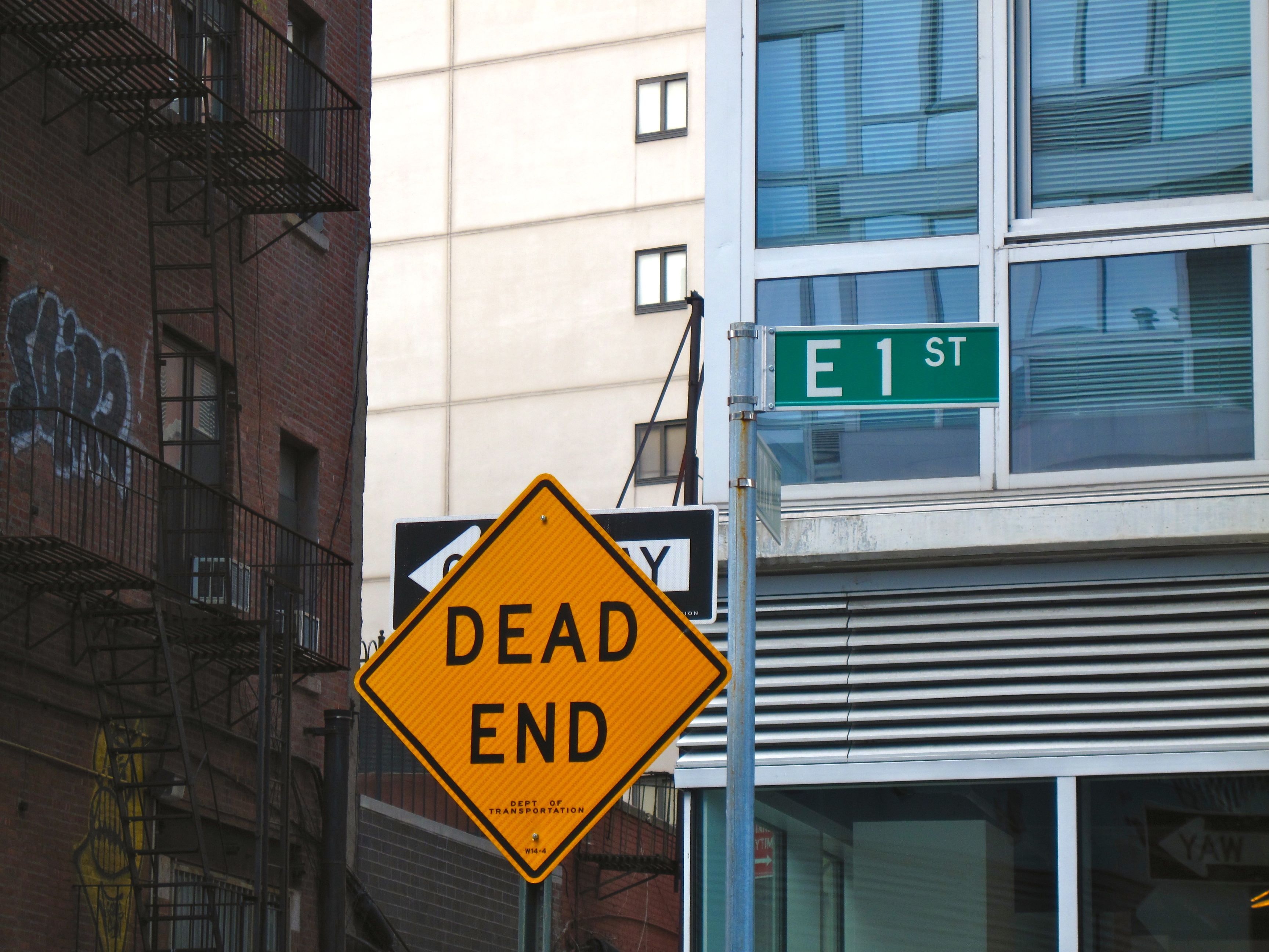 Dead end city street sign