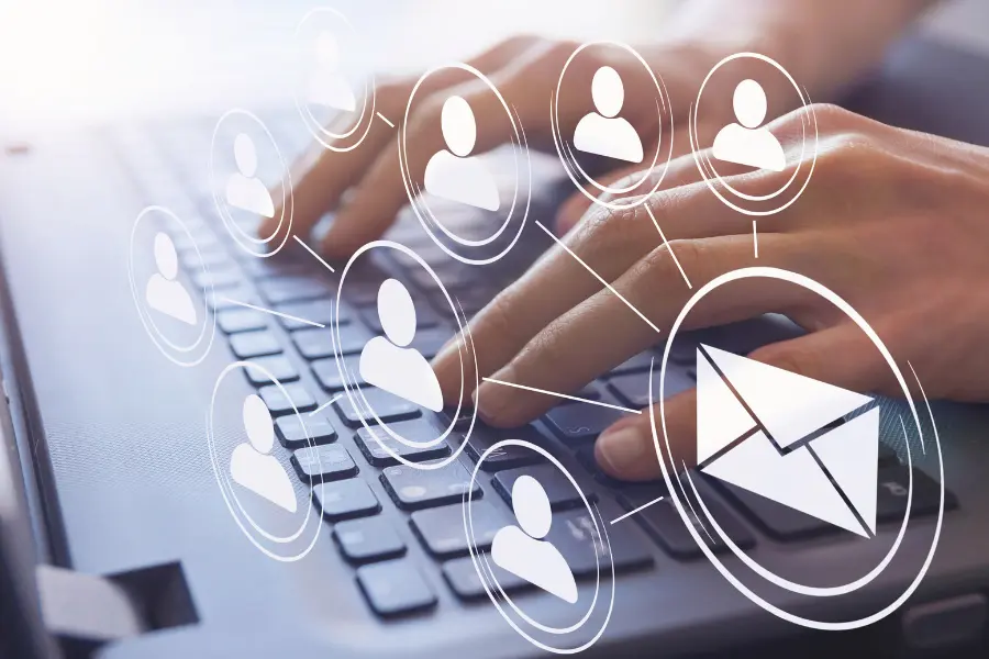 An image depicting how iWorQ's Portal Home Software allows citizens and contractors to receive status updates on their applications via email.