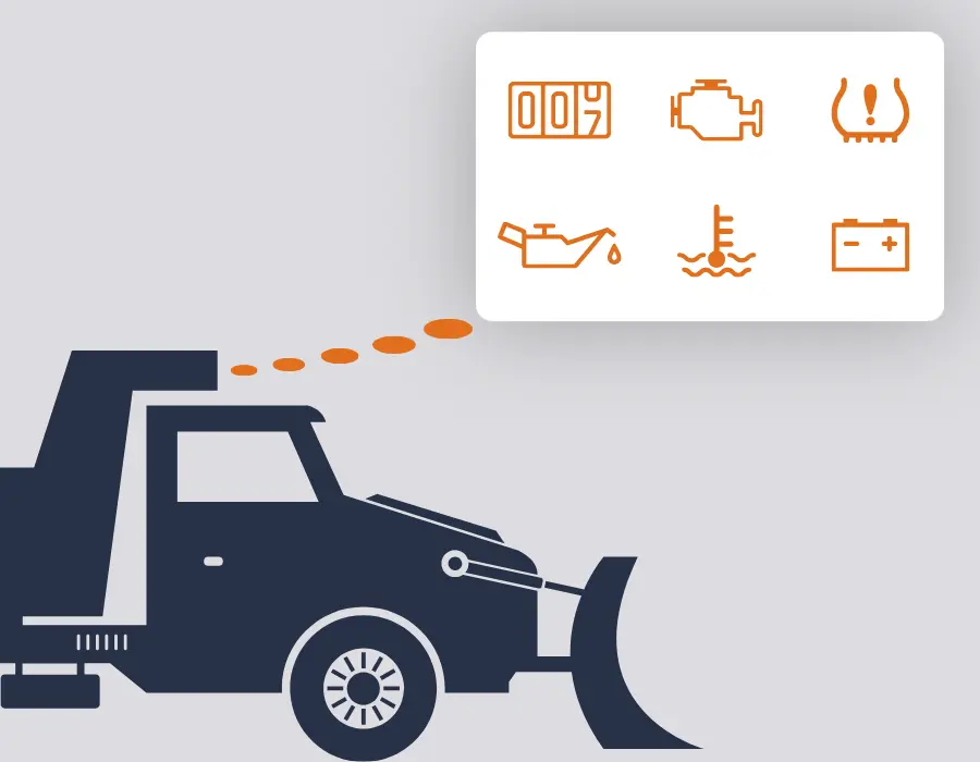 Municipal fleet vehicle displaying diagnostic data used to support preventive maintenance planning.