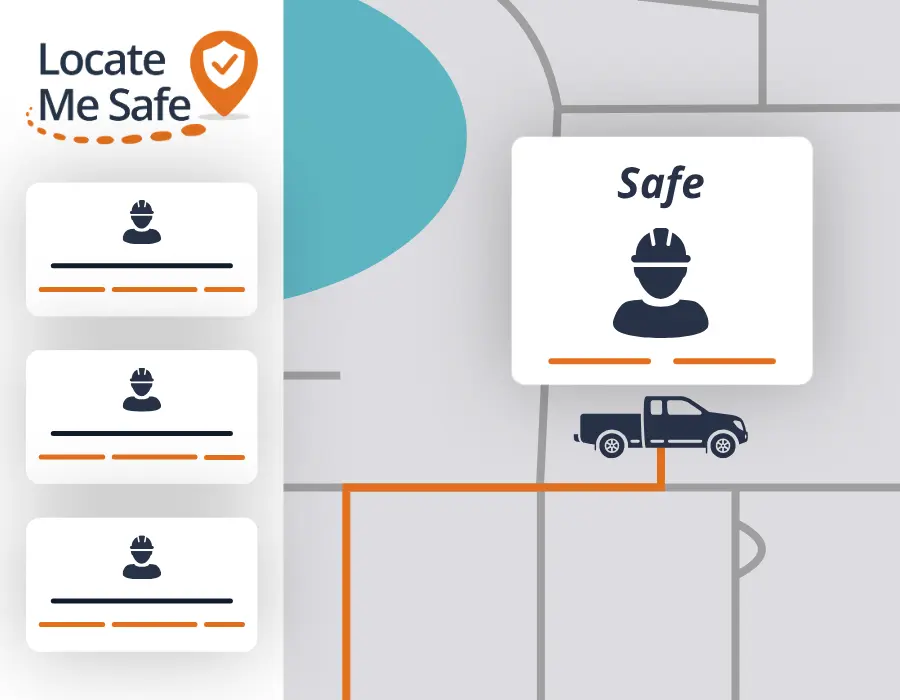 Locate Me Safe displaying vehicle activity and trip details for a municipal fleet vehicle.