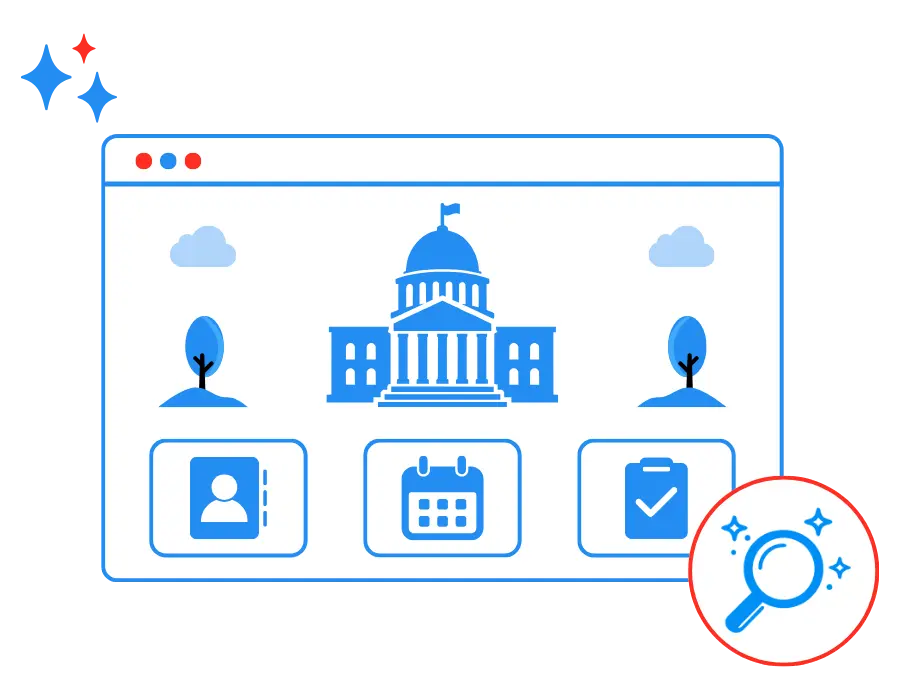AI-powered municipal website with organized services, content, and resident resources.